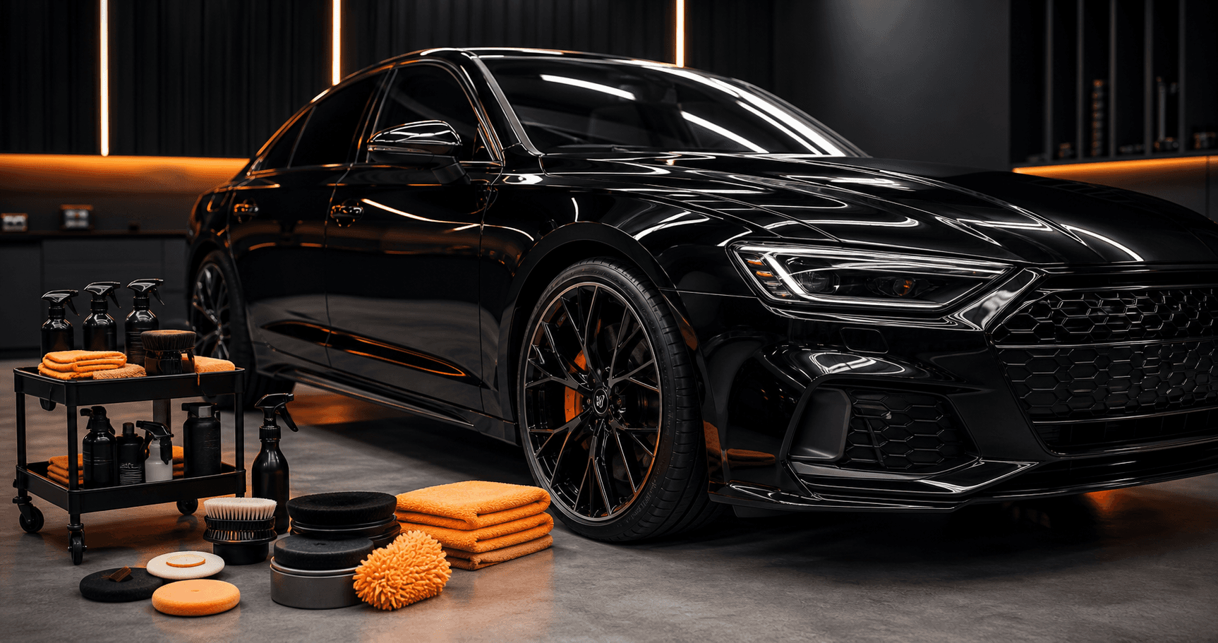 Professional XAE Detailing vehicle paint care in a studio